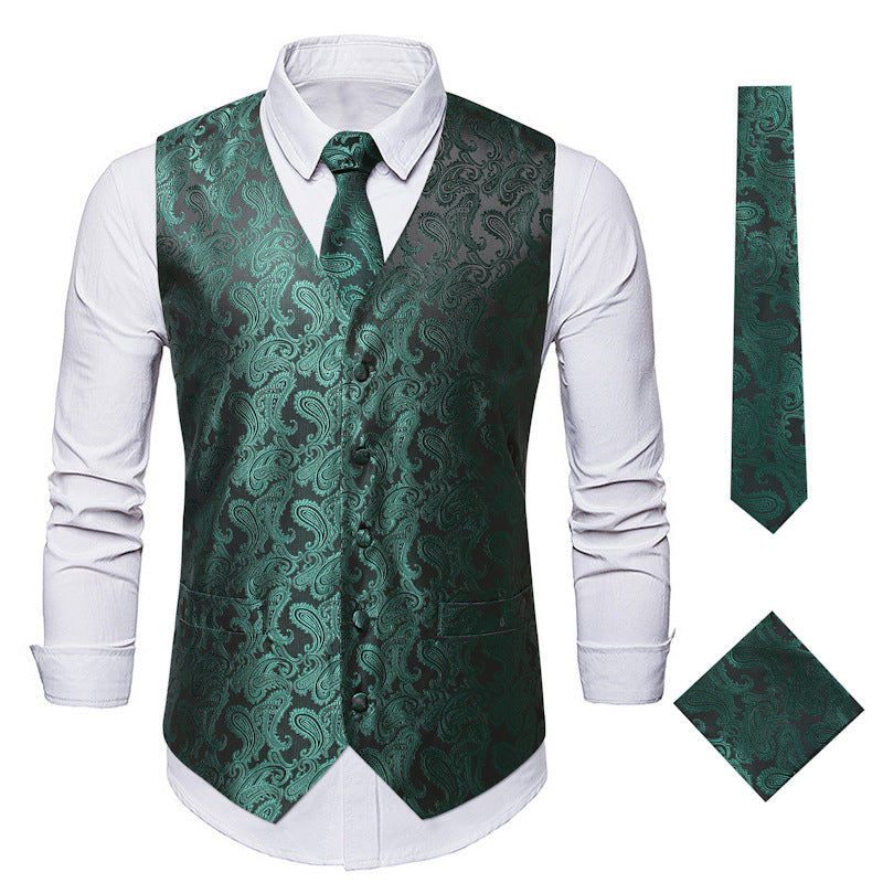 Herren elegante Anzugweste mit eleganten Paisley-Muster und passendem Zubehör ShopNory
