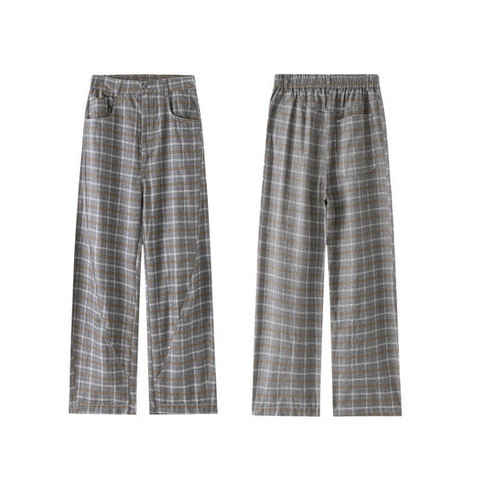 Damen Hochtaillierte weite karierte Culotte‑Hose mit Bügelfalte Shop Nory