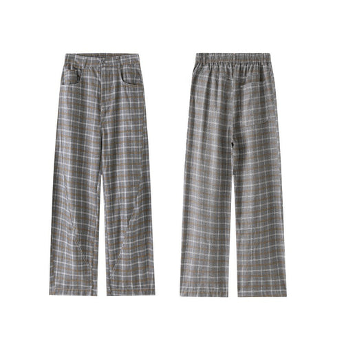 Damen Hochtaillierte weite karierte Culotte‑Hose mit Bügelfalte Shop Nory