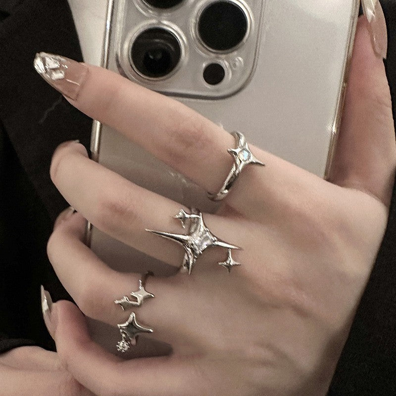 Damen Schmuckring-Set mit funkelnden Zirkonia-Elementen Shop Nory