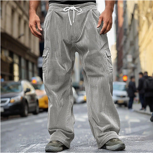 Herren Cord-Optik Cargo-Jogger mit Tunnelzug, elastischem Bund und aufgesetzten Klapptaschen Shop Nory