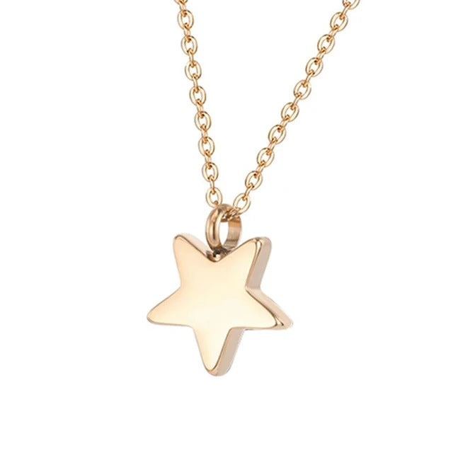 Damen Halskette mit funkelndem Sternanhänger aus hochwertigem Metall Shop Nory