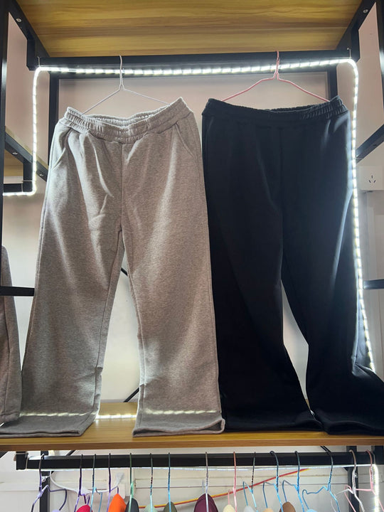 Damen nan weite taillenhohe Loungehose aus weichem Baumwollmix mit Tunnelzug und Seitentaschen Shop Nory