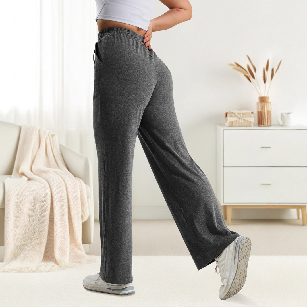 Damen weite Jersey-Loungehose mit hohem Komfortbund und Seitentaschen Shopy Nory