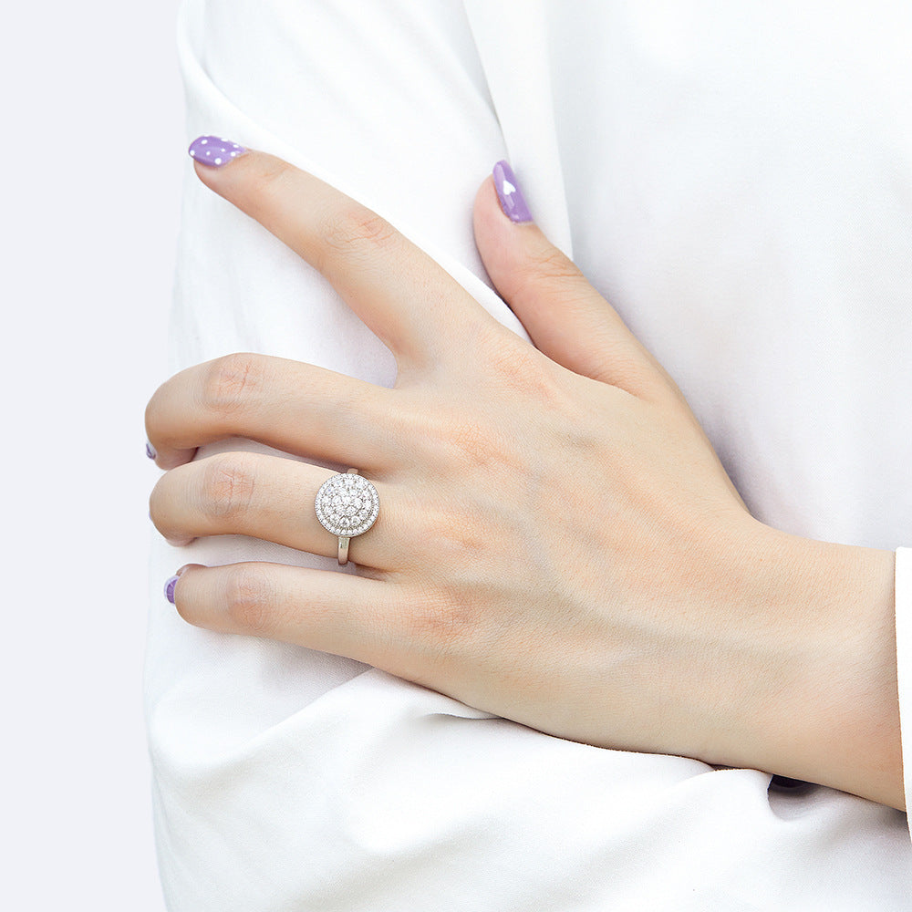 Damen Ring mit funkelndem Kristall-Pavé-Design Shop Nory