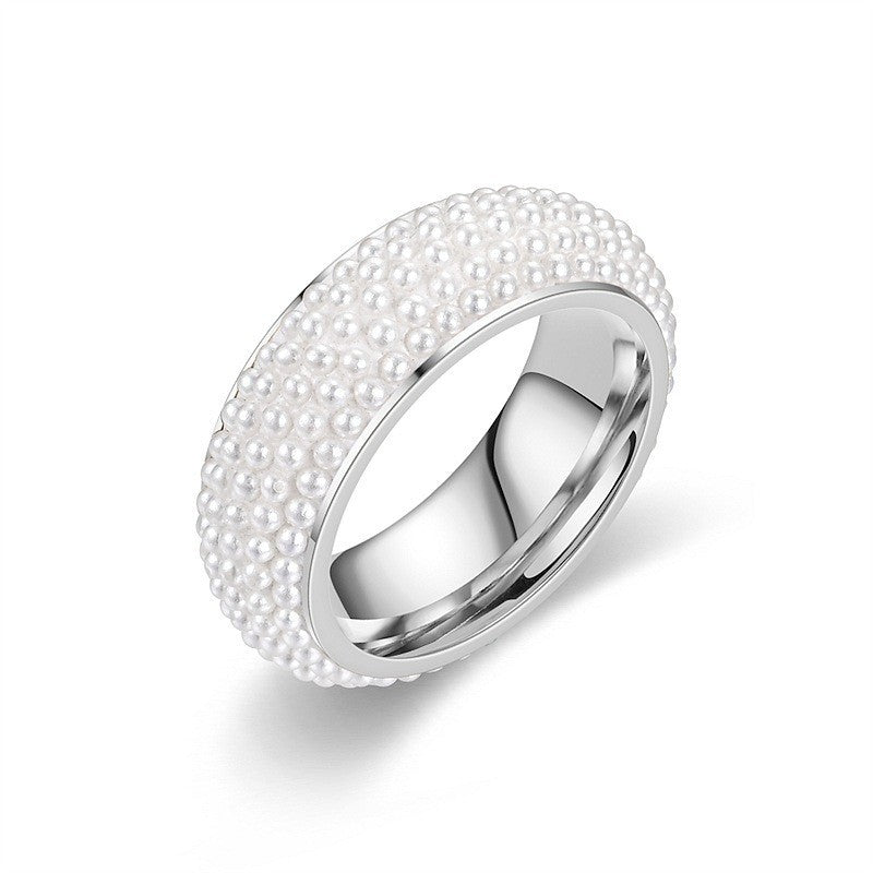 Damen Ring mit luxuriösem Perlendesign und hochwertiger Goldoberfläche Shop Nory