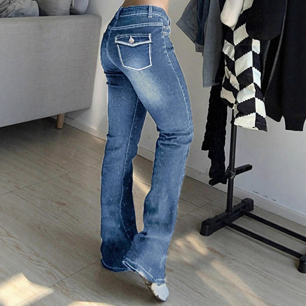 Damen taillenhohe Flared-Denimhose mit sculptendem Sitz und verlängertem Bein Shop Nory