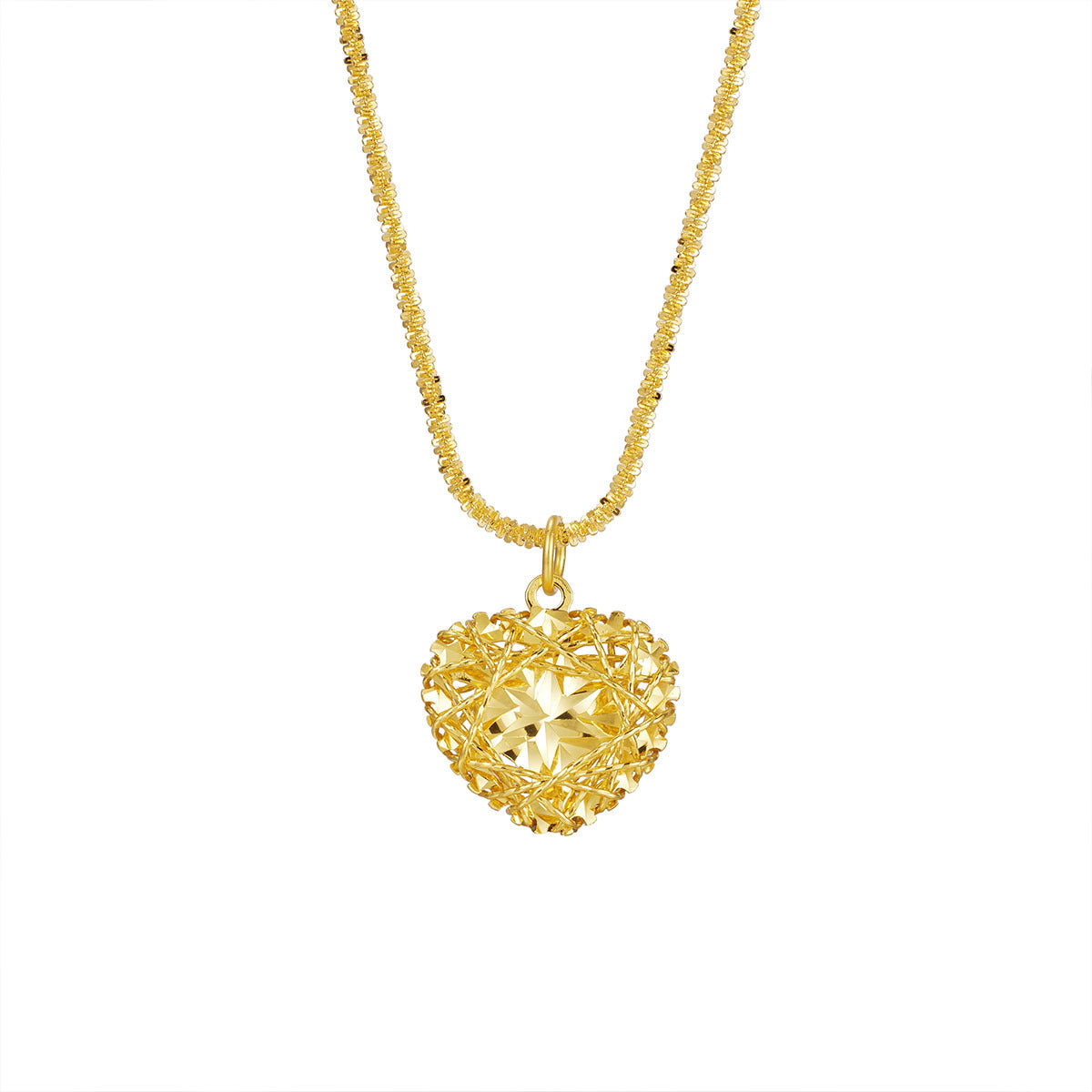 Damen Halskette mit herzförmigem Anhänger aus hochwertigem Kristall und exquisitem Drahtdesign Shop Nory