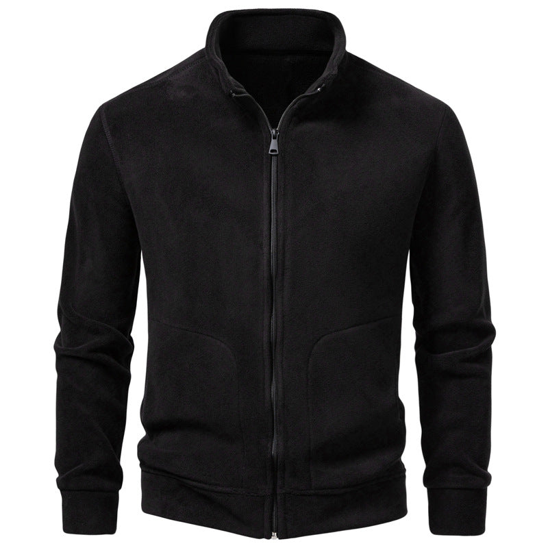 Herren Slim-Fit Fleecejacke mit Stehkragen, durchgehendem Reißverschluss und Eingrifftaschen Shop Nory