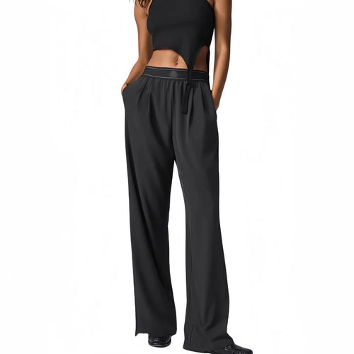 Damen Elegante Hochtaillierte Palazzo-Hosen