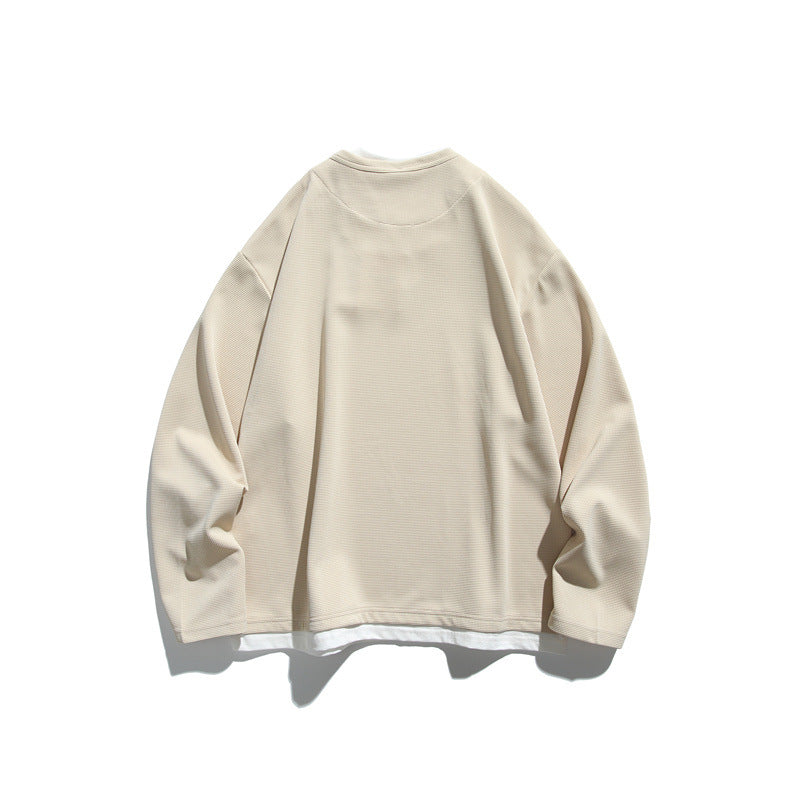 Unisex Oversize-Sweatshirt mit V‑Notch und integriertem Layer‑Look Shop Nory