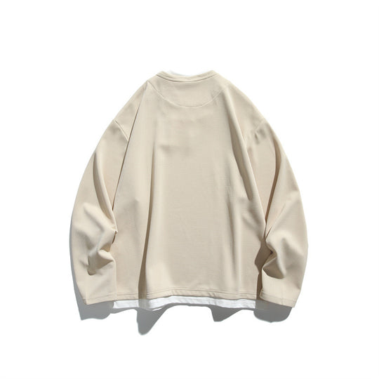Unisex Oversize-Sweatshirt mit V‑Notch und integriertem Layer‑Look Shop Nory