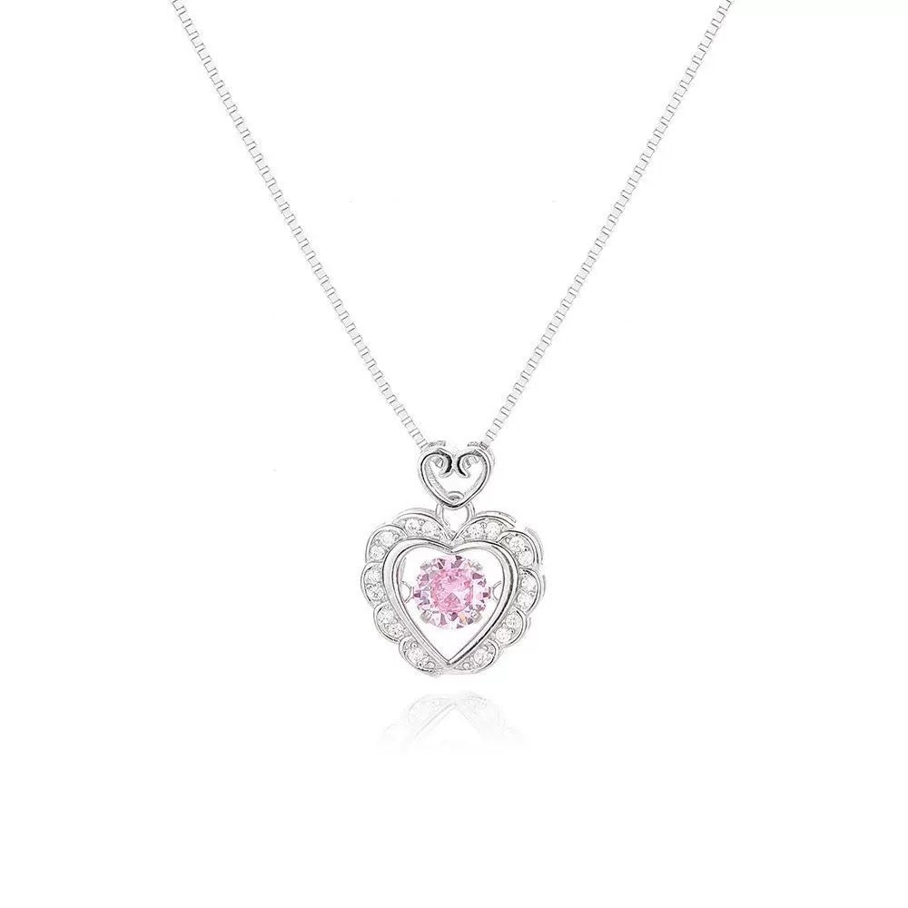 Damen Halskette mit herzförmigem Anhänger und funkelnden Zirkonia Shop Nory
