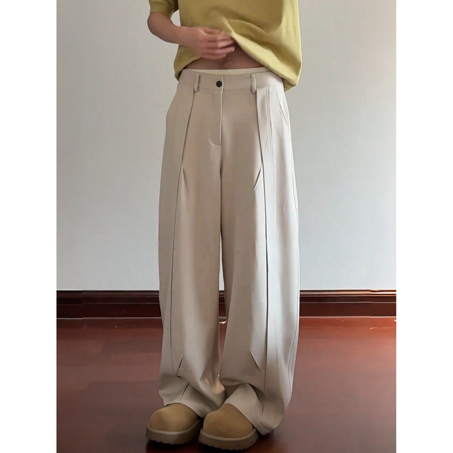 Herren Bundfaltenhose Weit