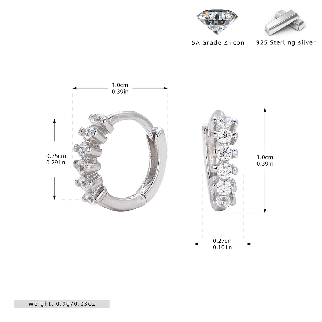 Damen Zarte und funkelnde Creolen aus 925er Sterlingsilber Shop Nory