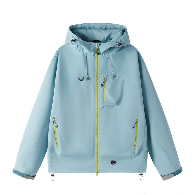 Herren Leichte Tech-Softshelljacke mit Kapuze, verstellbarem Saum und Kontrast-Reißverschlüssen Shop Nory
