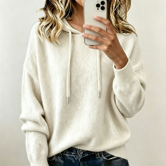Damen Oversize Strickhoodie aus weichem Feinstrick mit Kordelzug Shop Nory