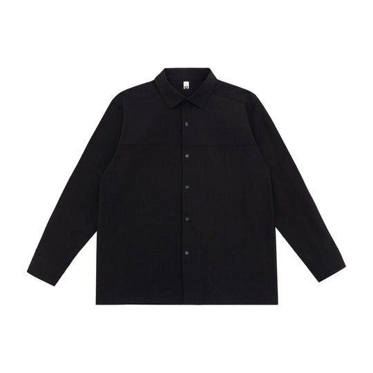 Unisex Longline-Hemdjacke im Boxy-Schnitt aus schwerer Sweatqualität mit verdeckter Druckknopfleiste Shop Nory