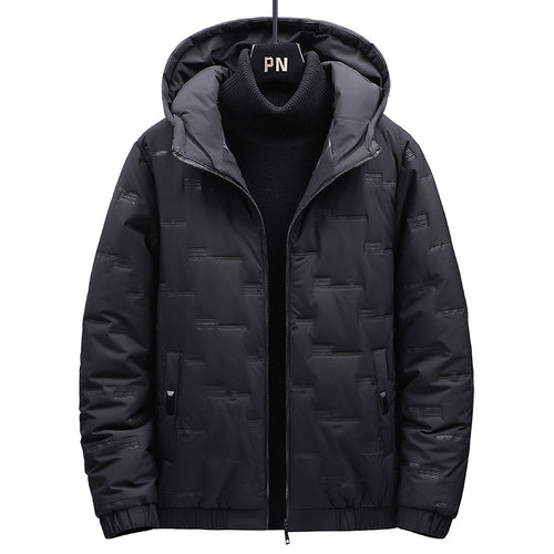 Herren Gefütterte Steppjacke mit Kapuze und geometrischer Steppung Shop Nory