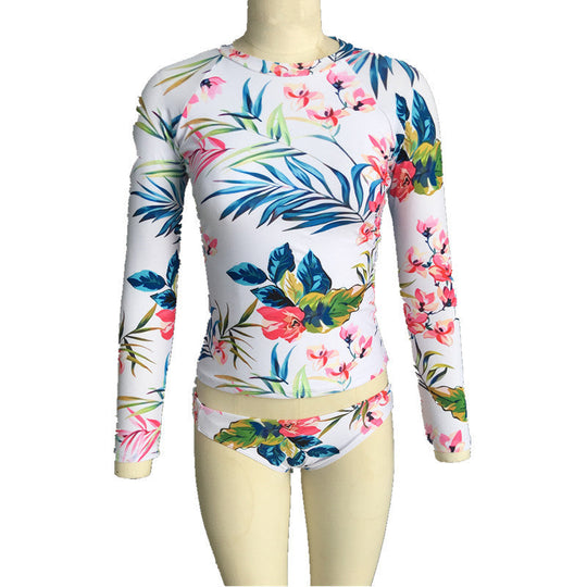 Damen Longsleeve Badeset mit floralen Mustern und UV-Schutz