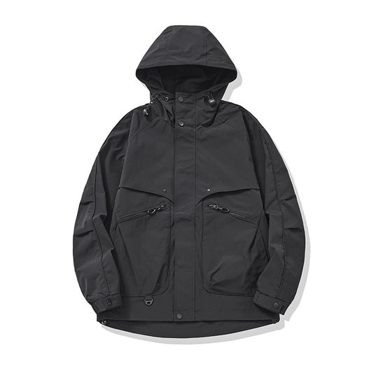 Unisex Technische Utility‑Fieldjacke mit Kapuze und mehreren Reißverschluss‑Taschen Shop Nory