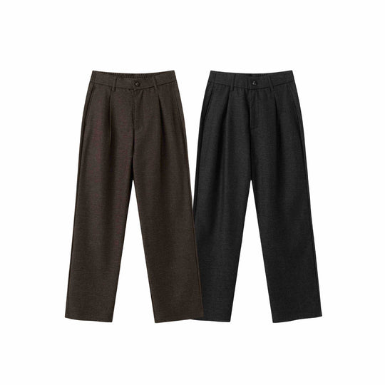 Damen Hochtaillierte weite Bundfaltenhose mit elastischem Rücken Shop Nory