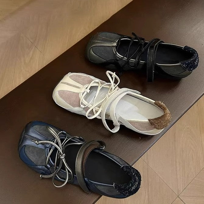 Damen modische und komfortable Ballerinas mit verstellbarem Riemchen-System Shopnory