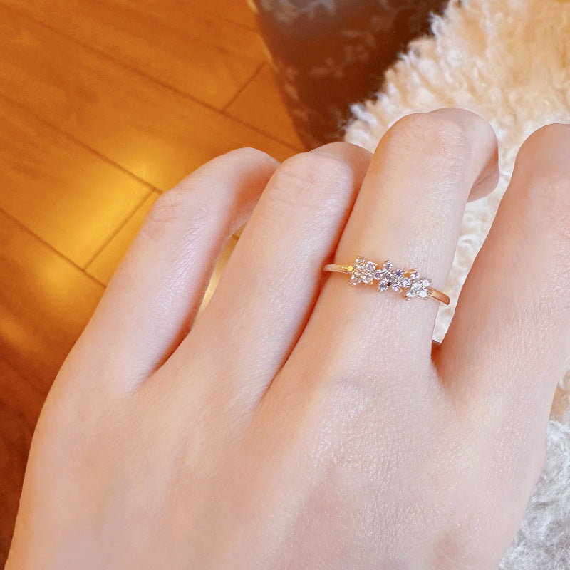 Damenring mit floralem Design und funkelnden Akzenten Shop Nory