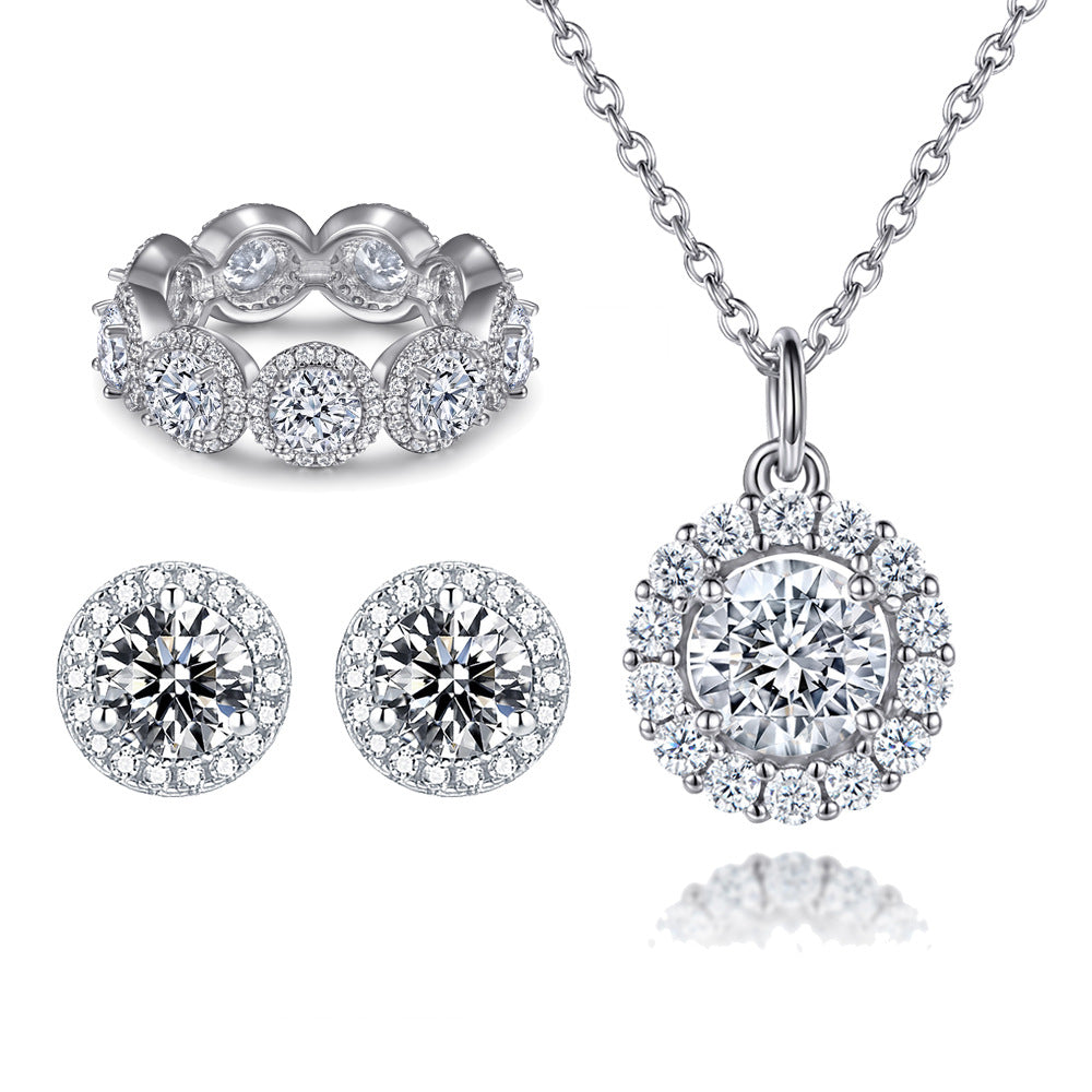 Damen Ohrringe mit funkelndem Zirkonia-Rahmen Shop Nory