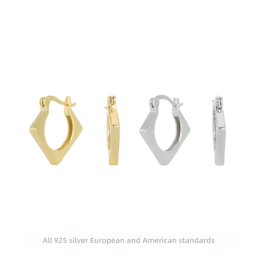 Damen Ohrhänger im modernen Diamantdesign aus hochwertigem 925 Sterling Silber Shop Nory