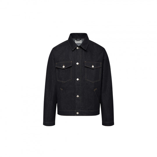 Unisex Zeitlose Boxy-Denimjacke im Worker-Look mit Pattentaschen und Metallknopfleiste Shop Nory
