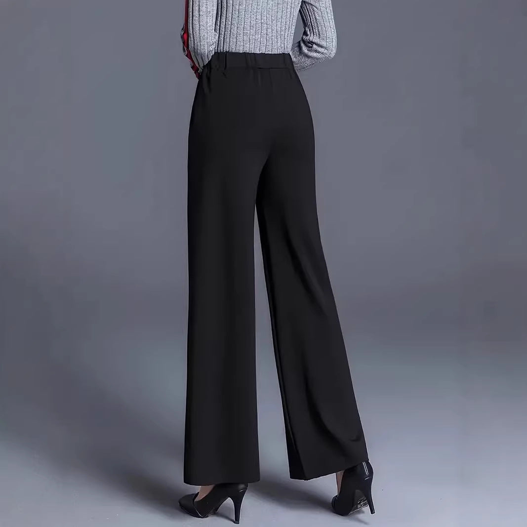 Damen Elegante hochtaillierte Palazzo-Hose mit Bügelfalte und weitem Bein Shop Nory