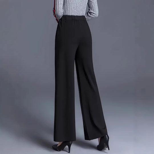 Damen Elegante hochtaillierte Palazzo-Hose mit Bügelfalte und weitem Bein Shop Nory