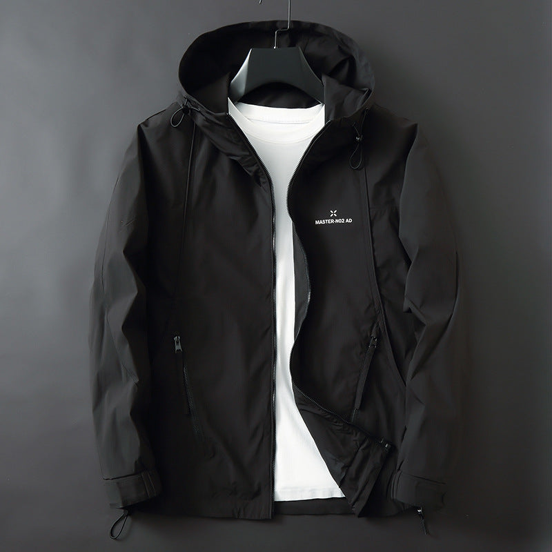 Herren Leichte wasserabweisende Softshell-Outdoorjacke mit Kapuze, versiegelten Nähten und Reißverschlusstaschen Shop Nory