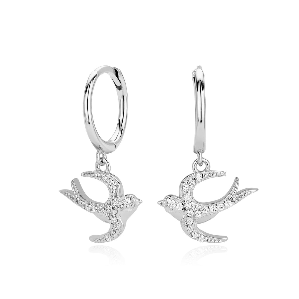 Damen Ohrhänger mit elegantem Schwalbenmotiv aus 925 Sterling Silber Shop Nory