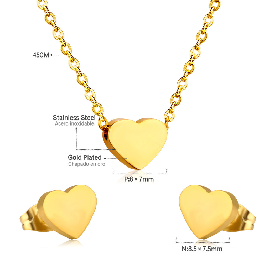 Damen Schmuckset mit herzförmigem Anhänger und passenden Ohrsteckern Shop Nory