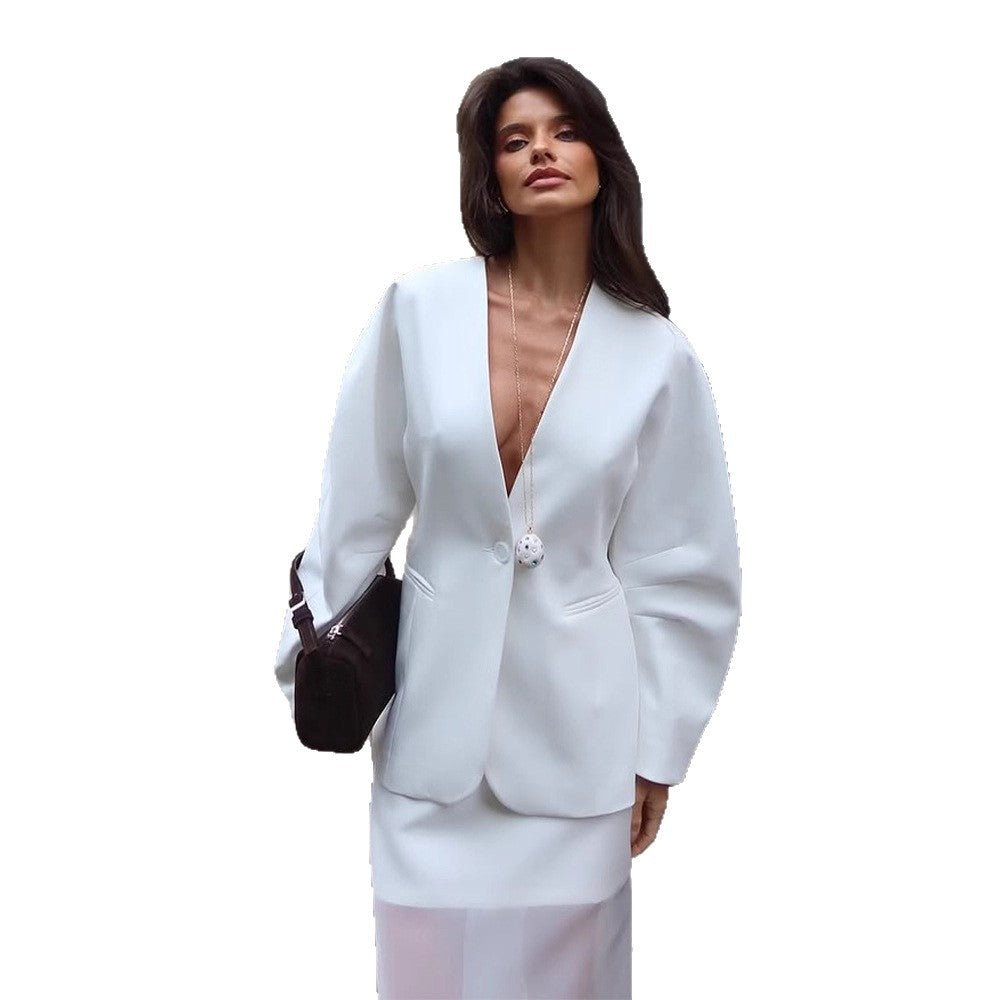 Damen Sculptural Blazer mit Ballonärmeln und taillierter Schnittführung Shop Nory