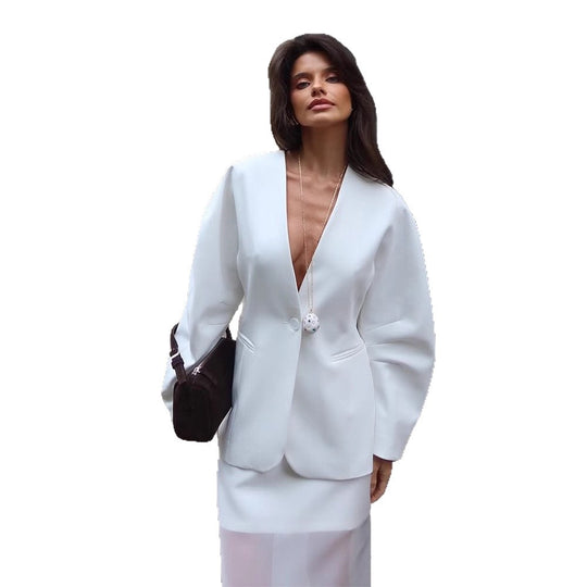 Damen Sculptural Blazer mit Ballonärmeln und taillierter Schnittführung Shop Nory