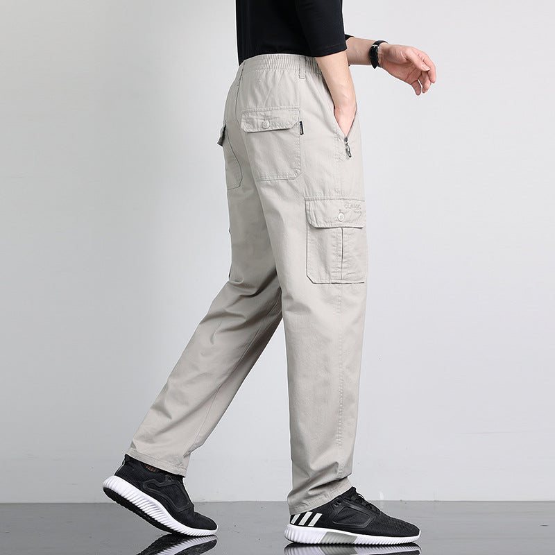 Herren Lockere Cargohose mit elastischem Bund, Multifach‑Taschen & geradem Bein Shop Nory