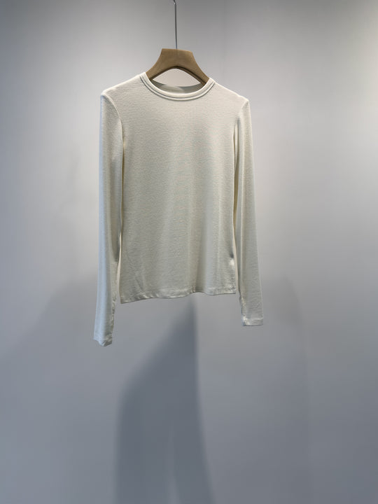 Damen Langarm Enges Rundhalsoberteil Shop Nory
