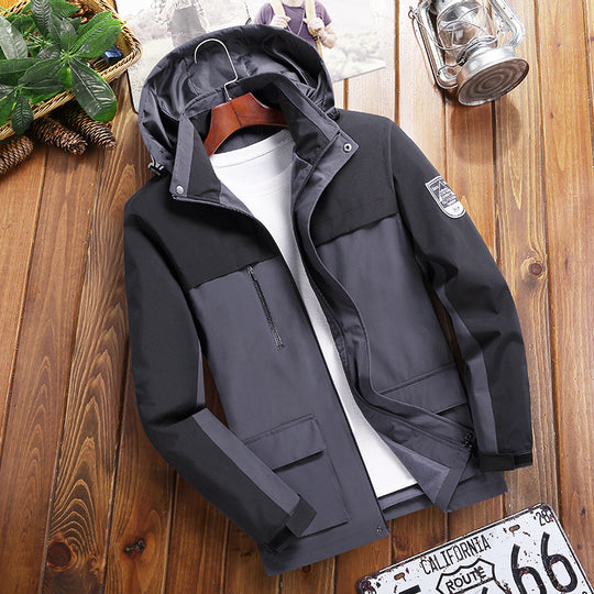 Herren Trendige Outdoor-Jacke mit abnehmbarer Kapuze Shop Nory