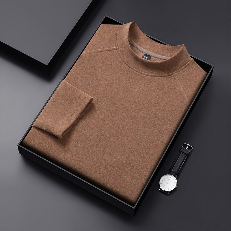 Herren Premium-Mockneck-Pullover aus feinem Woll-Mix mit Raglanärmeln Shop Nory