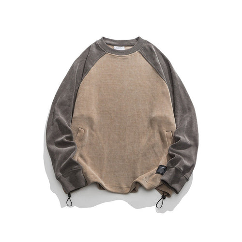 Unisex Oversize Cord-Sweatshirt mit Raglanärmeln, Kängurutaschen und Tunnelzugsaum Shop Nory