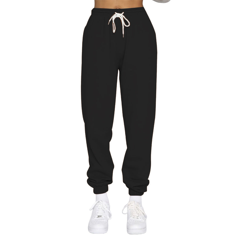 Damen Komfortable Jogginghose mit verstellbarem Bund und elastischen Bündchen