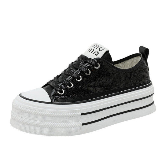 Damen Glitzernde Plateau Sneakers mit komfortablem Design