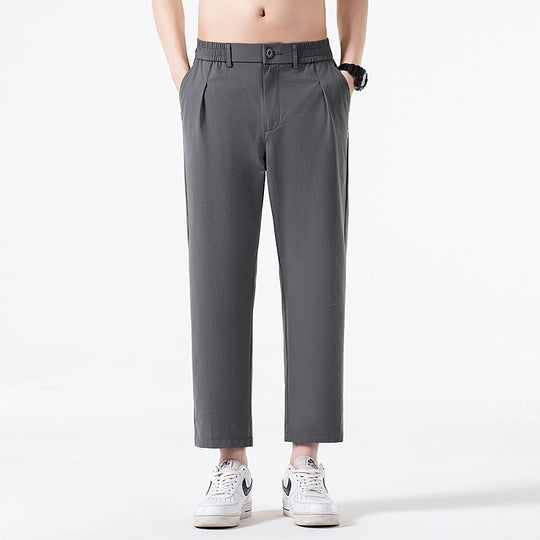 Herren Cropped-Hose mit weitem Bein, halb-elastischem Bund und Bügelfalte Shop Nory