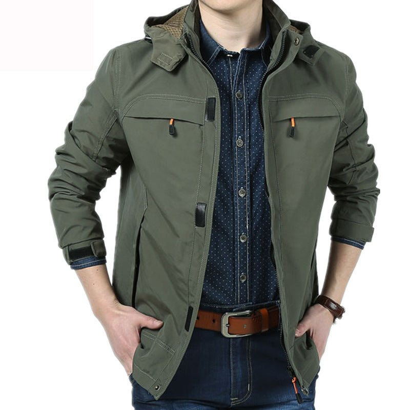 Herren Moderne Softshell-Fieldjacke mit Kapuze, atmungsaktivem Stretch und Organizer-Taschen Shop Nory