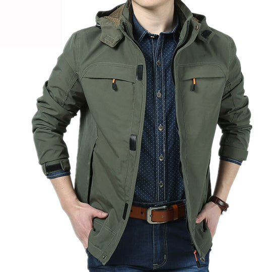 Herren Moderne Softshell-Fieldjacke mit Kapuze, atmungsaktivem Stretch und Organizer-Taschen Shop Nory