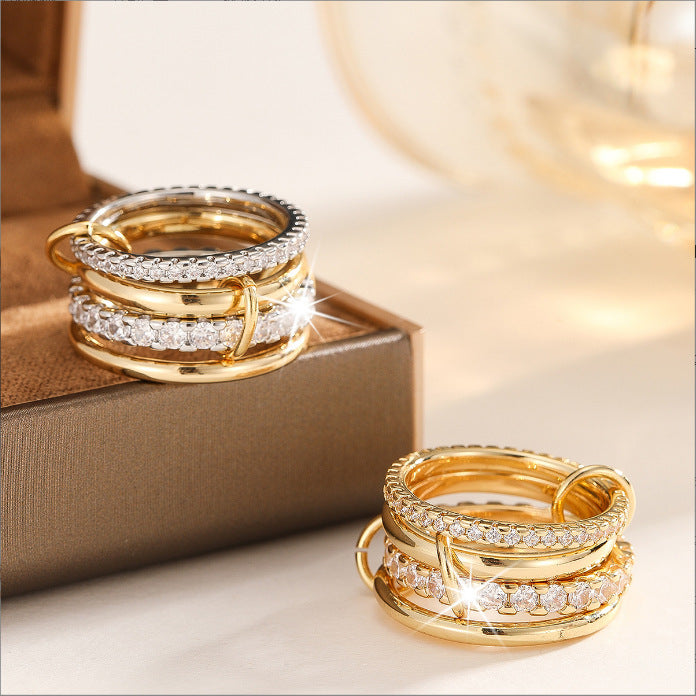 Damen Zierlicher und eleganter Ring mit Zirkonia-Verzierung Shop Nory