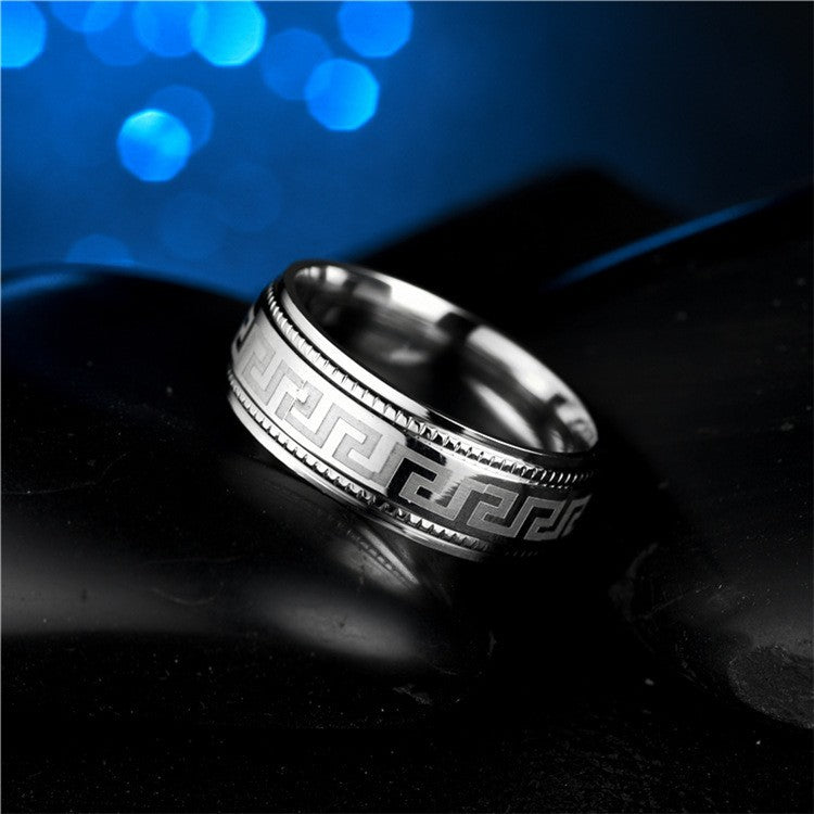 Herren Ring mit kunstvollem graviertem geometrischem Muster Shop Nory